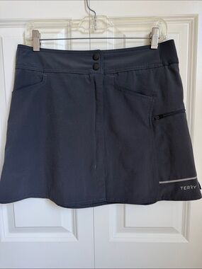 Terry Bicycles Metro Skirt sz Small Ebony Women’s Gray Active Biking Stretch Zip